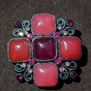 Elegant Pink and Purple Brooch